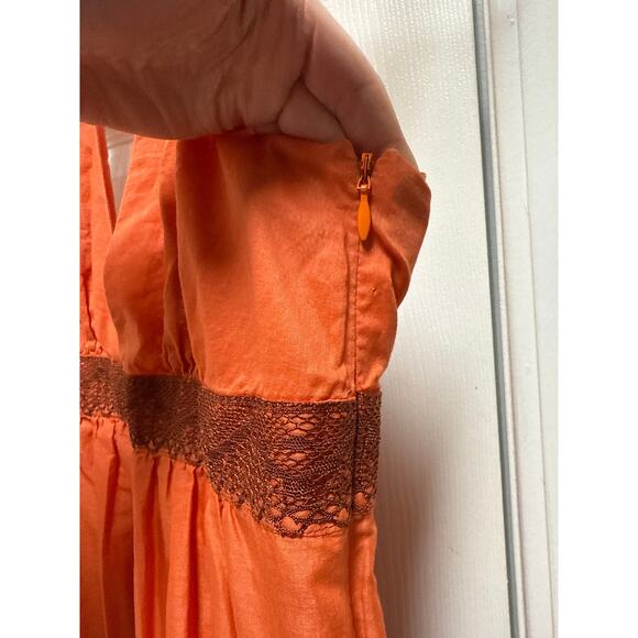Y2K BCBG Paris Bohemian Cotton Tiered Halter Maxi Dress Color Blocked Size 2 - Picture 6 of 8